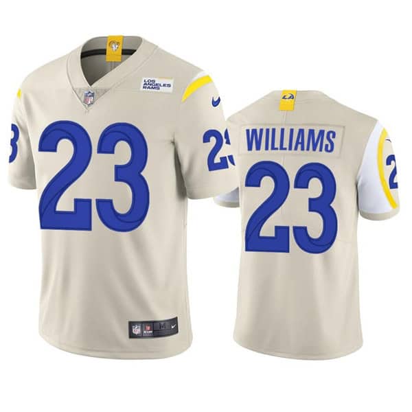 Los Angeles Rams #23 Kyren Williams Bone Vapor Untouchable Limited Stitched Football Jersey