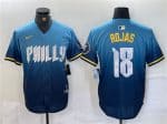 Philadelphia Phillies #18 Johan Rojas Blue 2024 City Connect Limited Stitched Jersey