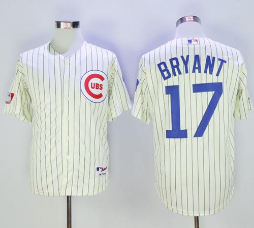 Cubs #17 Kris Bryant Cream 1969 Turn Back The Clock Stitched Jersey