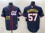 American League #57 Drew Rasmussen Navy 2025 All-Star Edition Limited Stitched Jersey