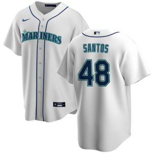Seattle Mariners #48 Gregory Santos White Cool Base Stitched Jersey