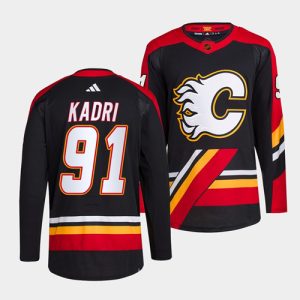 Calgary Flames #91 Nazem Kadri Black 2022-23 Reverse Retro Stitched Jersey