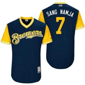Milwaukee Brewers #7 Sang Namja Navy Stitched Jersey