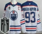 Edmonton Oilers #93 Ryan Nugent Hopkins White 2025 Stanley Cup Final Authentic Jersey