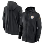 Pittsburgh Steelers Black Sideline Club Performance Full-Zip Hoodie