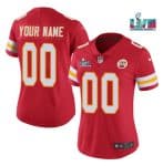 Women's Kansas City Chiefs Active Player Custom Red Super Bowl LVII Patch Vapor Stitched Jersey(Run Small)