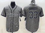 Dallas Cowboys #33 Tony Dorsett Grey With Patch Cool Base Stitched Baseball Jersey