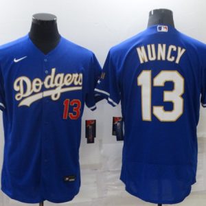 Los Angeles Dodgers #13 Max Muncy Royal Blue Championship Flex Base Sttiched Jersey
