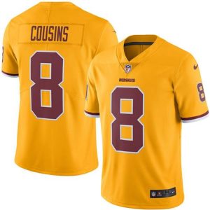 Redskins #8 Kirk Cousins Gold Stitched Limited Rush Nike Jersey