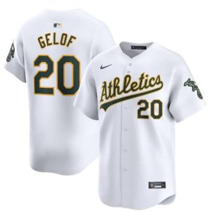 Oakland Athletics #20 Zack Gelof White Home Limited Stitched Jersey