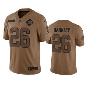 New York Giants #26 Saquon Barkley 2023 Brown Salute To Service Limited Stitched Jersey