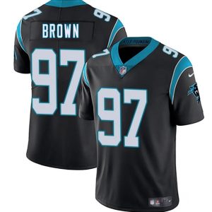Carolina Panthers #97 Bobby Brown Black 2025 Vapor Limited Stitched Jersey