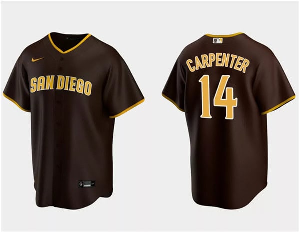 San Diego Padres #14 Matt Carpenter Brown Cool Base Stitched Jersey