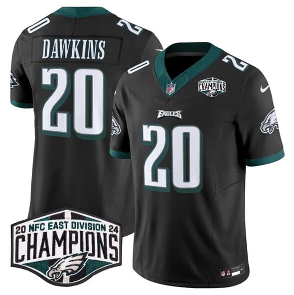 Philadelphia Eagles #20 Brian Dawkins Balck 2024 NFC East Champions F.U.S.E. Vapor Untouchable Limited Stitched Jersey
