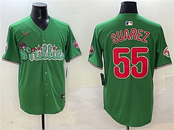 Philadelphia Phillies #55 Ranger Su¨¢rez Green Phanatic Limited Stitched Jersey