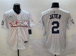 New York Yankees #2 Derek Jeter White Bronx Graffiti Vapor Limited Stitched Jersey