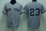 Yankees #23 Don Mattingly Stitched Grey Jersey