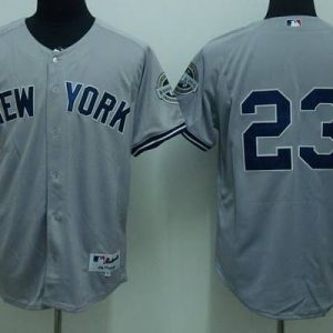 Yankees #23 Don Mattingly Stitched Grey Jersey