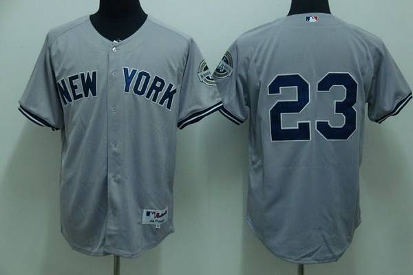 Yankees #23 Don Mattingly Stitched Grey Jersey