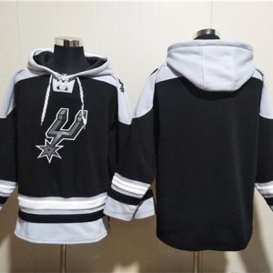 San Antonio Spurs Blank Black Ageless Must-Have Lace-Up Pullover Hoodie