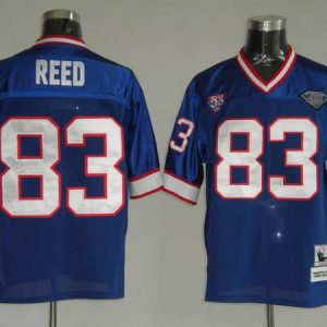 Mitchell Ness Bills #83 Andre Reed Blue 35th Anniversary Patch Stitched Throwback Jersey