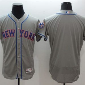 Mets Blank Grey Flexbase Authentic Collection Stitched Jersey