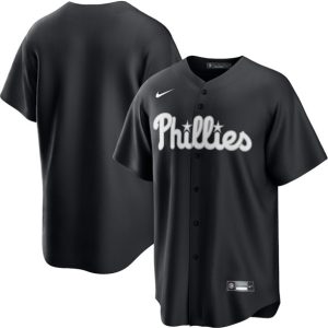 Philadelphia Phillies Blank Black Lights Out Limited Stitched Jersey