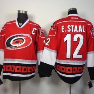 Hurricanes #12 Eric Staal Red Stitched Jersey