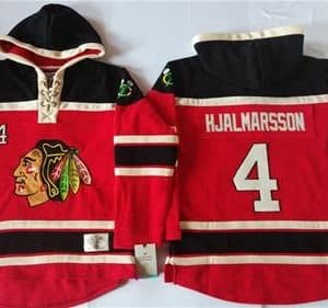Blackhawks #4 Niklas Hjalmarsson Red Sawyer Hooded Sweatshirt Stitched Jersey