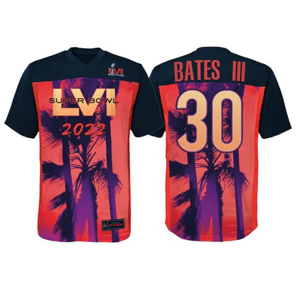 Cincinnati Bengals #30 Jessie Bates III Super Bowl LVI Red Black Stitched Jersey