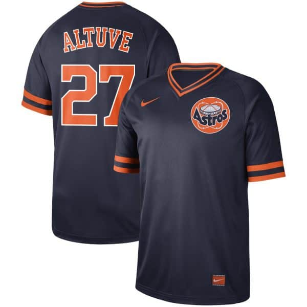 Houston Astros #27 Jose Altuve "Tuve" Navy Cooperstown Collection Legend Stitched Jersey