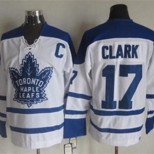Maple Leafs #17 Wendel Clark White CCM Throwback Winter Classic Stitched Jersey