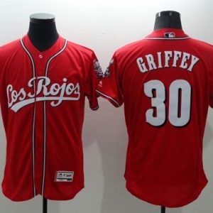 Reds #30 Ken Griffey Red Flexbase Authentic Collection Los Rojos Stitched Jersey