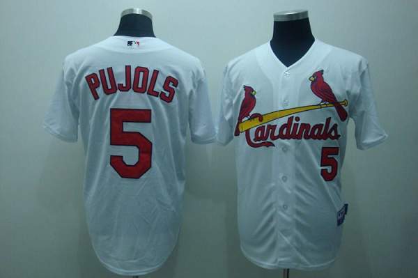 Cardinals #5 Albert Pujols Stitched White Jersey