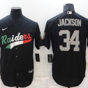 Las Vegas Raiders #34 Bo Jackson Black Mexico Stitched Jersey
