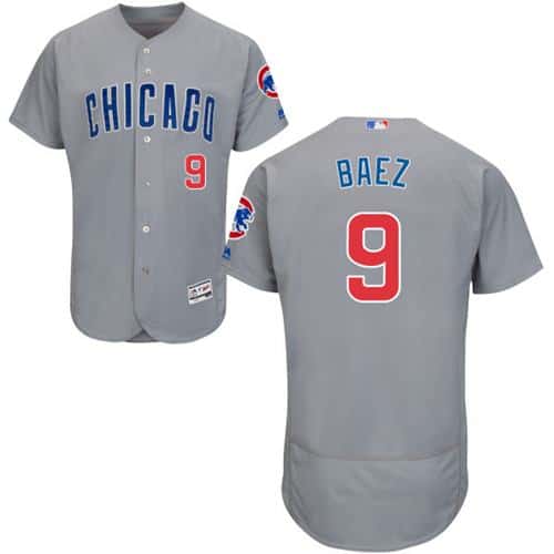 Cubs #9 Javier Baez Grey Flexbase Authentic Collection Road Stitched Jersey