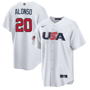USA #20 Pete Alonso 2023 White World Classic Stitched Jersey