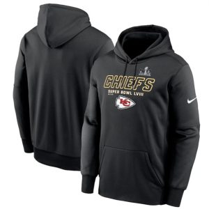 Kansas City Chiefs Black Super Bowl LVIII Iconic Pullover Hoodie