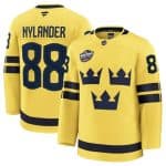Sweden #88 William Nylander Yellow 2025 4 Nations Face-Off Premium Stitched Jersey