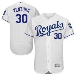 Royals #30 Yordano Ventura White Flexbase Authentic Collection Stitched Jersey