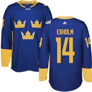 Team Sweden #14 Mattias Ekholm Blue 2016 World Cup Stitched Jersey