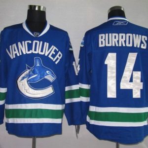 Canucks #14 Alexandre Burrows Stitched Blue Jersey