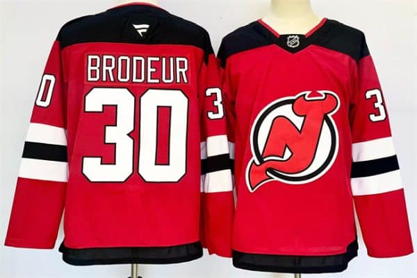 New Jersey Devils #30 Martin Brodeur Red 2024-25 Home Stitched Jersey