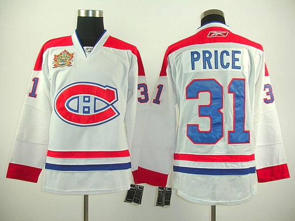 Canadiens #31 Carey Price Stitched White Heritage Classic Style Jersey