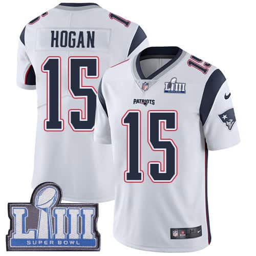 New England Patriots #15 Chris Hogan White Super Bowl LIII Bound Vapor Untouchable Limited Stitched Jersey
