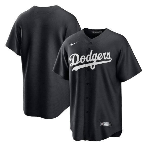 Los Angeles Dodgers Blank Black Cool Base Stitched Baseball Jersey