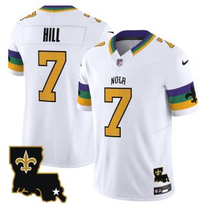 New Orleans Saints #7 Taysom Hill White 2024 F.U.S.E. Vapor Limited Stitched Jersey