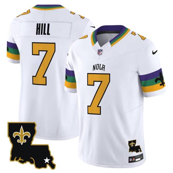 New Orleans Saints #7 Taysom Hill White 2024 F.U.S.E. Vapor Limited Stitched Jersey