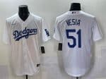 Los Angeles Dodgers #51 Alex Vesia White Cool Base Stitched Jersey