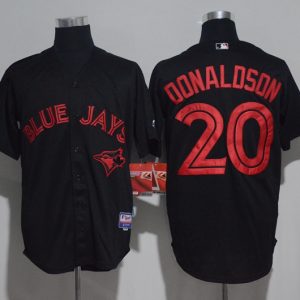Toronto Blue Jays #20 Josh Donaldson Black Strip Stitched Jersey